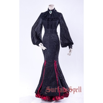 Surface Spell Gothic Lorelei Fish Tail Jacquard Long Skirt